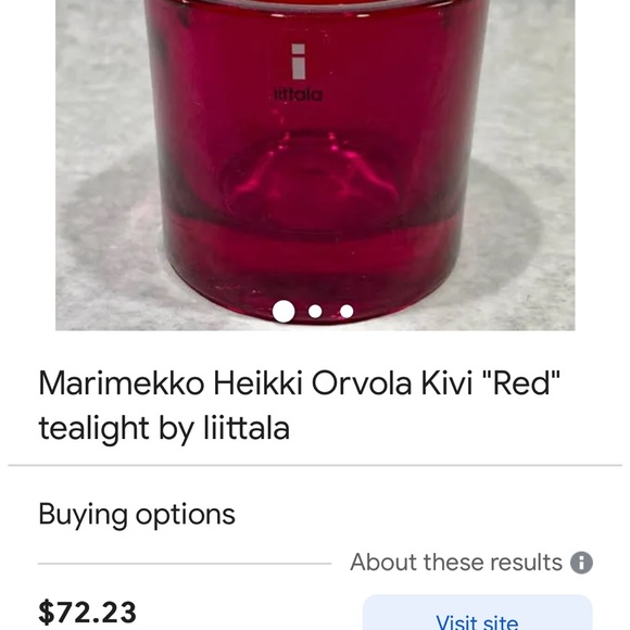 Vintage RED Iittala Marimekko candle votive🌲❣️ - Picture 4 of 5
